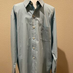 Van Heusen Studio Baby Blue Slim Fit Button Down Men Collar Shirt Size XL